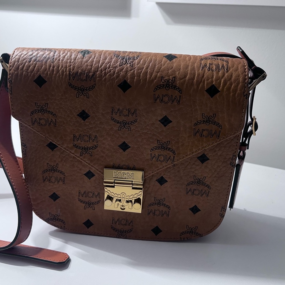 MCM Brown Logo Crossbody Bag